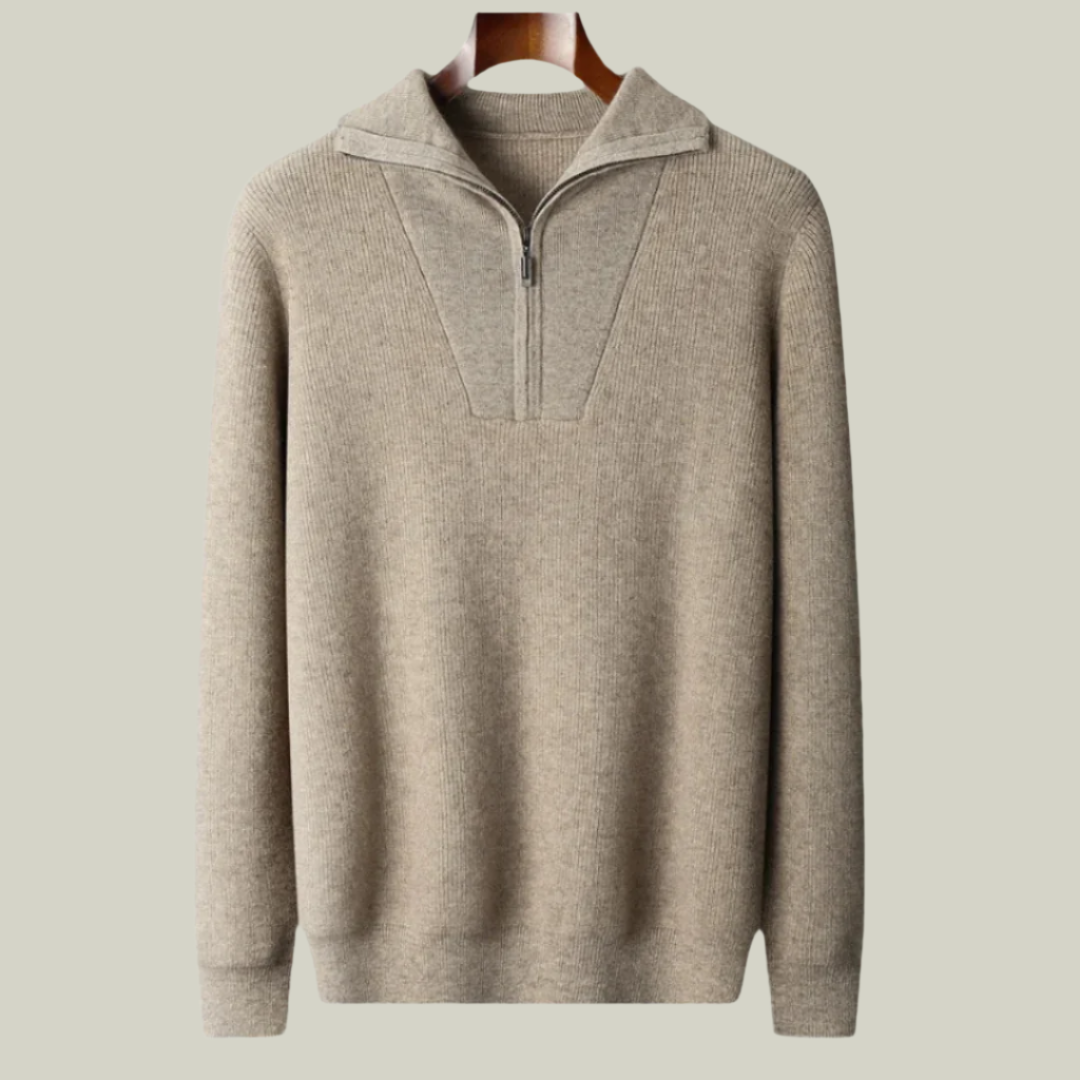Logan - 100% Cashmere Half-Zip Sweater