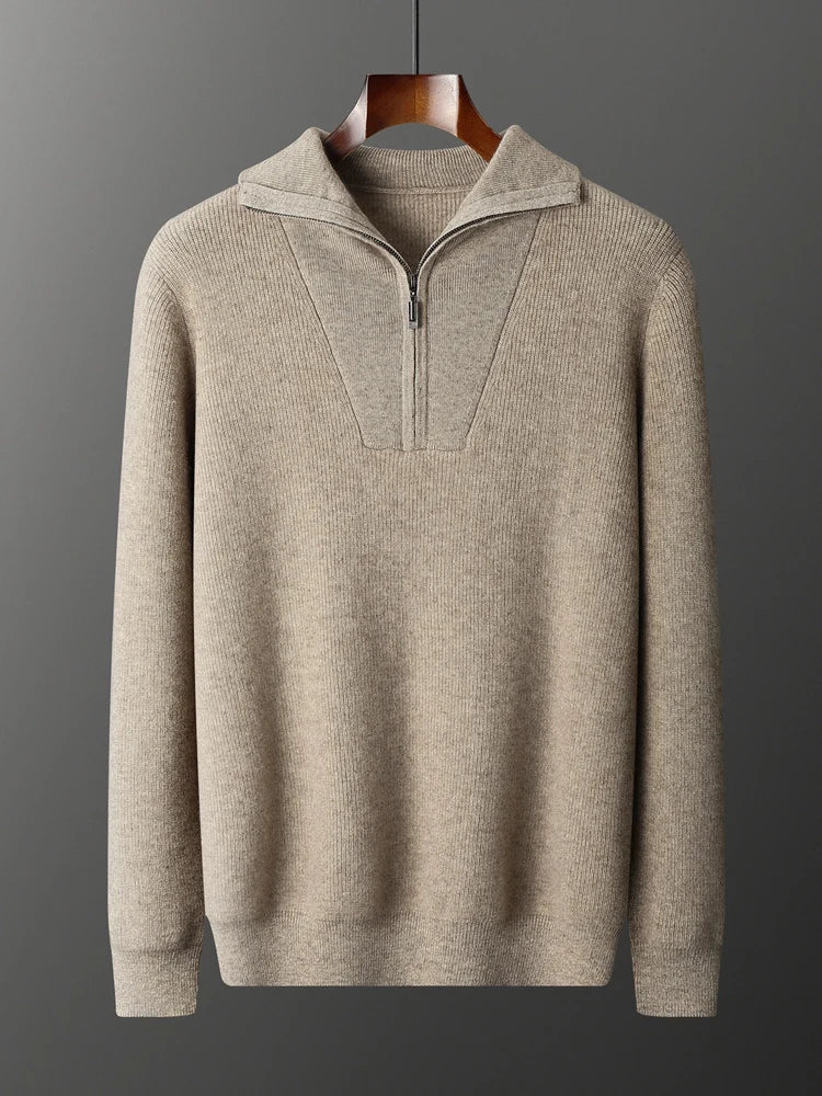 Logan - 100% Cashmere Half-Zip Sweater