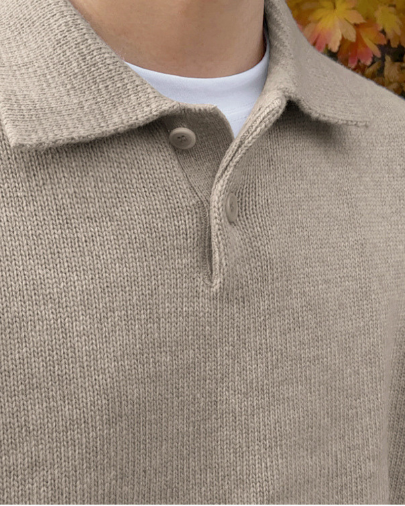 James - Woolen Button Half Zip