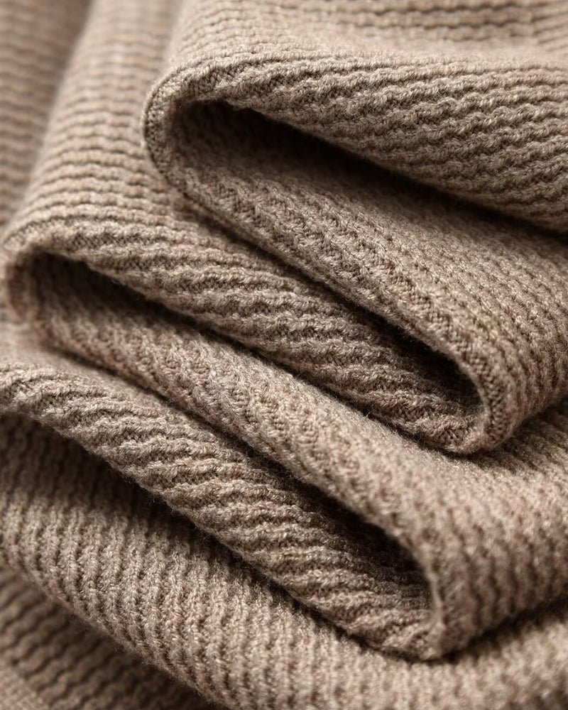 Elias - Textured Knit Polo Sweater